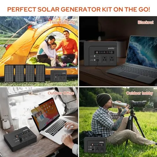 Powkey Solar Generator with Panel, 146Wh/200W Portable Power Station with Solar Panel 40W, 110V Pure Sine Wave DC/USB/AC Outlet Electric Generator Battery Backup for Outdoor Camping Emergency Home Use 6 Powkey Solar Generator with Panel, 146Wh/200W Portable Power Station with Solar Panel 40W, 110V Pure Sine Wave DC/USB/AC Outlet Electric Generator Battery Backup for Outdoor Camping Emergency Home Use - Image 6